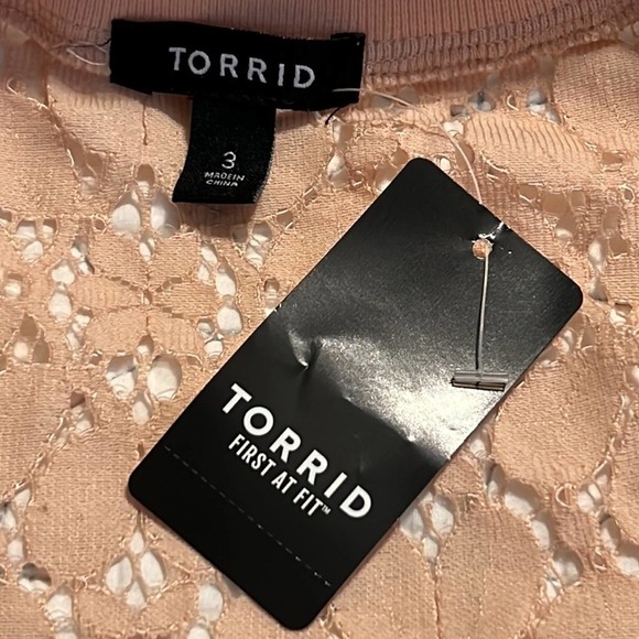 Torrid size 3 womens Bomber Jacket Coat Pink Floral Lace Cotton Blend Womens - Picture 10 of 14